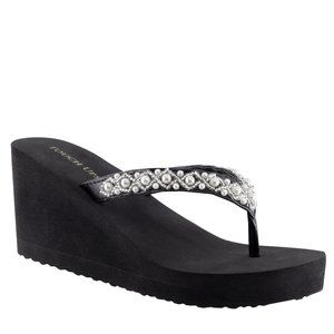 Touch Ups Shelly Black Thong Sandal